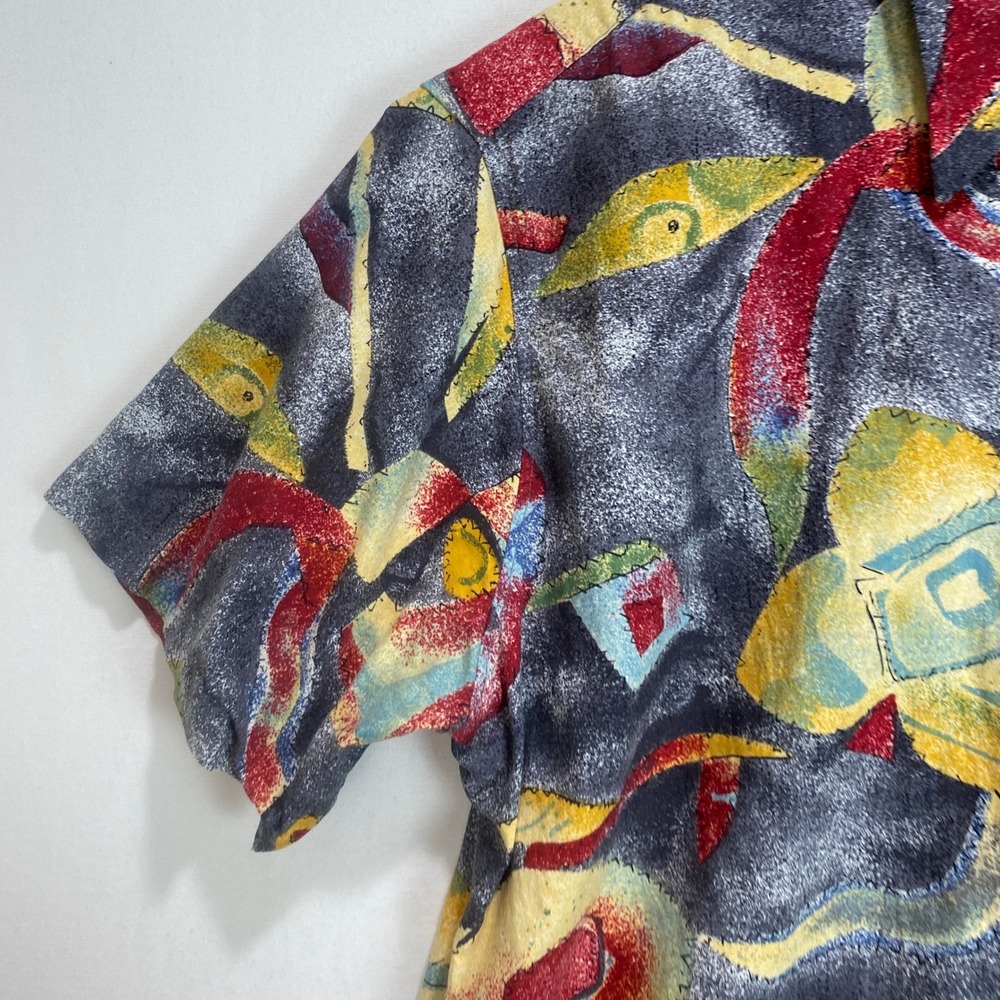 Guy Laroche Men's Abstract Print Short Sleeve Button Up Shirt Size S L - Picture 4 of 7
